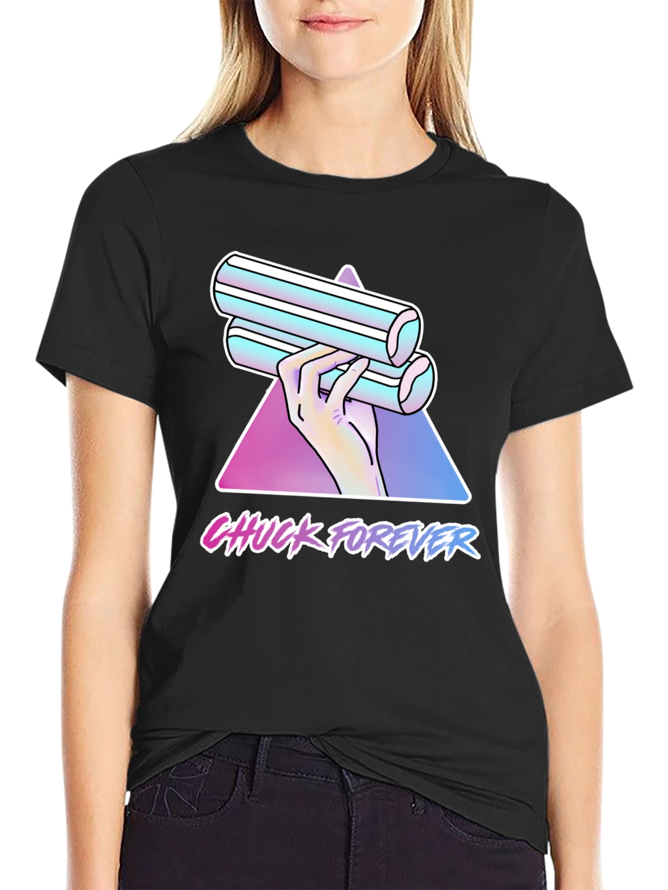Chuck Forever T-Shirt - Retro Vaporwave Style