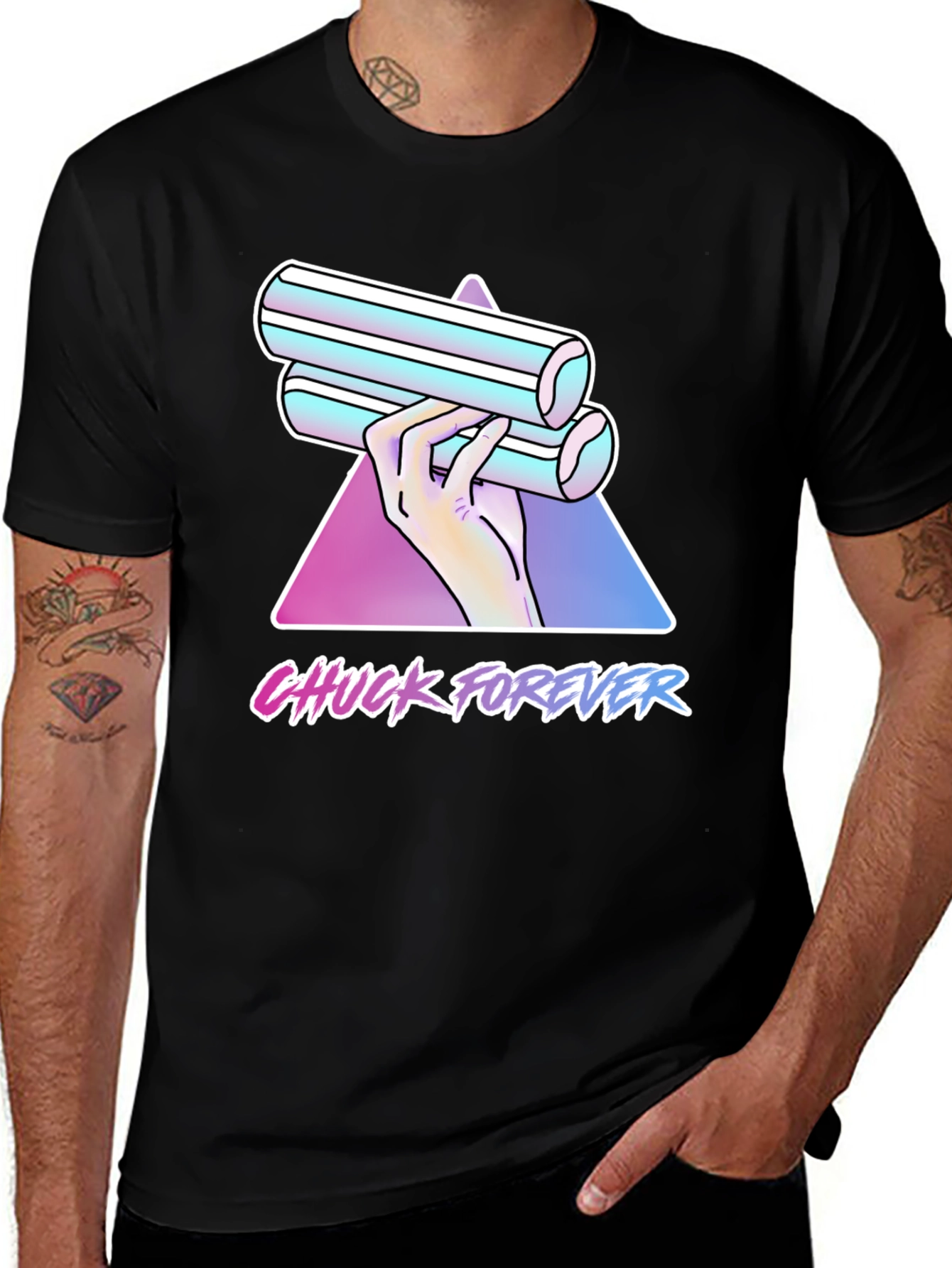 Chuck Forever T-Shirt - Retro Vaporwave Style