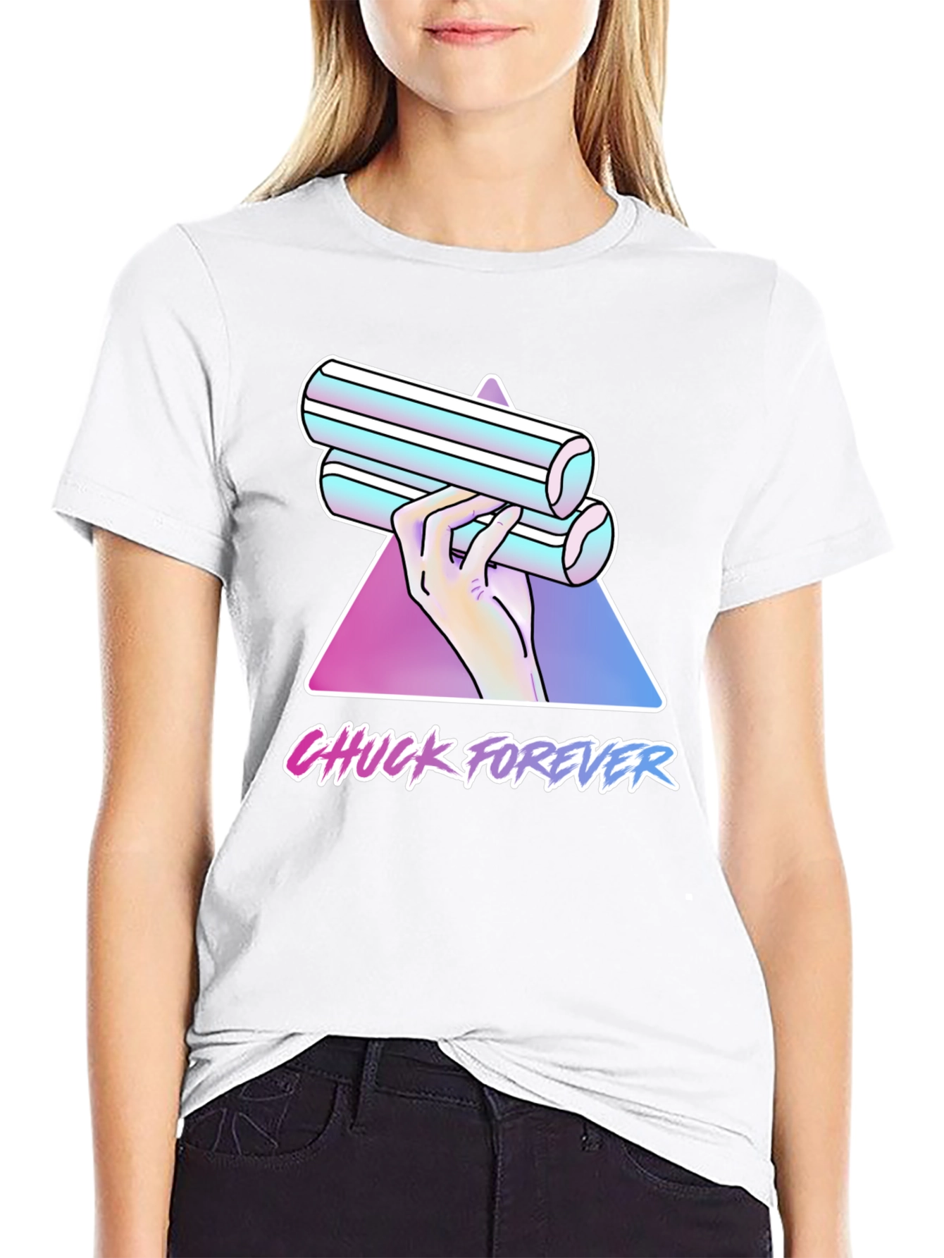 Chuck Forever T-Shirt - Retro Vaporwave Style