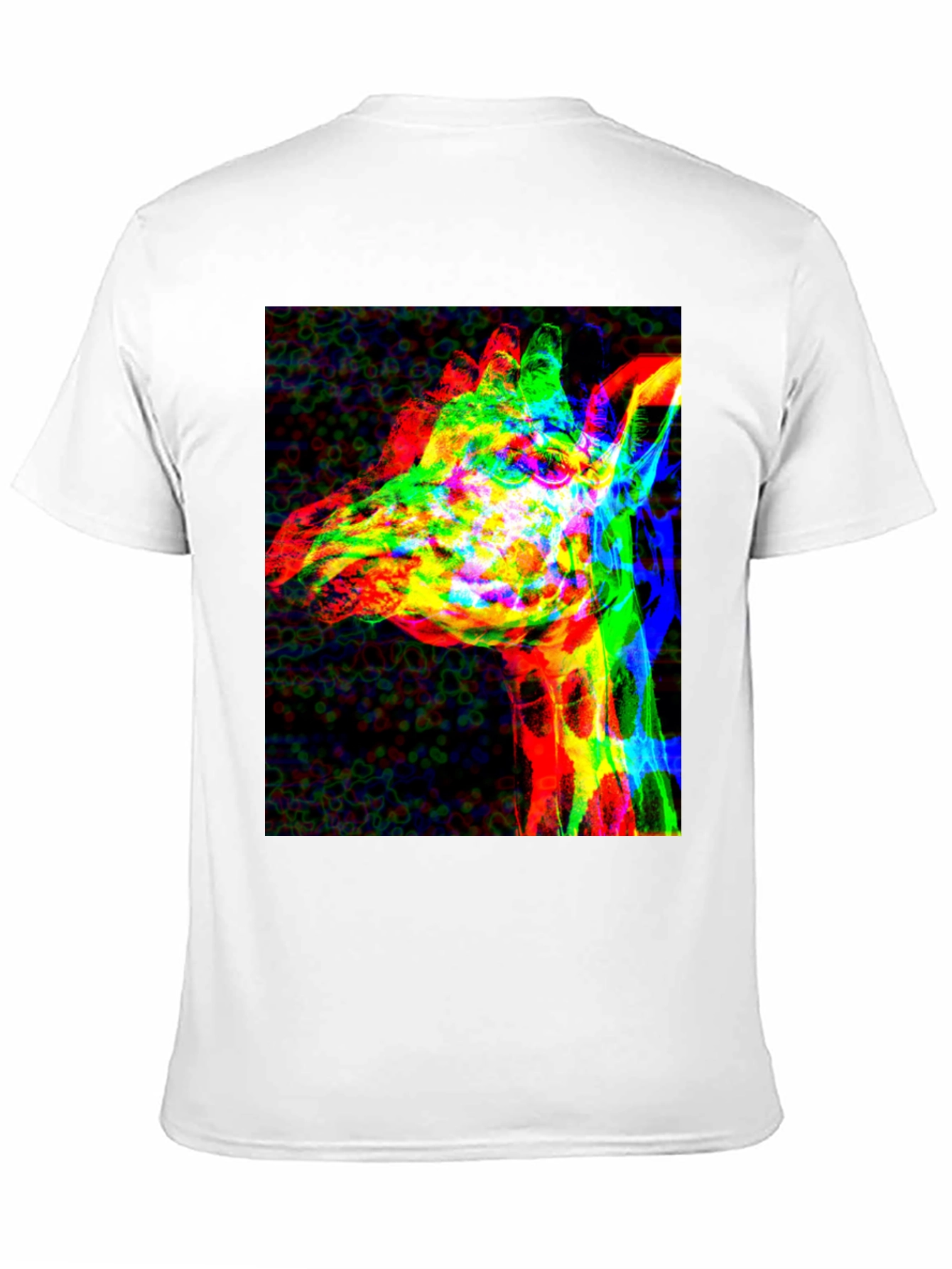 Vibrant Giraffe Graphic Tee - Stylish Black T-Shirt