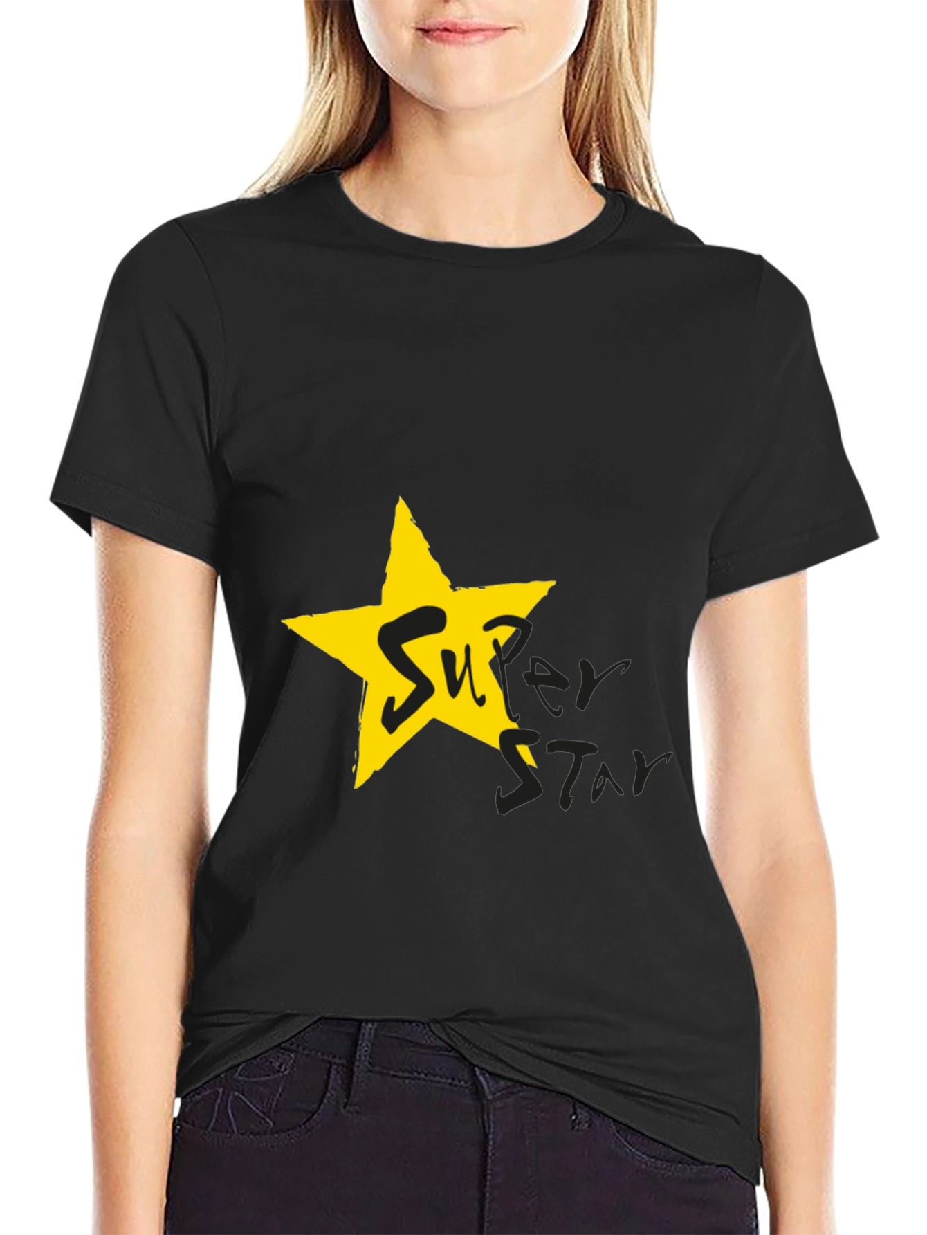 Superstar Graphic Tee - Black Cotton Blend