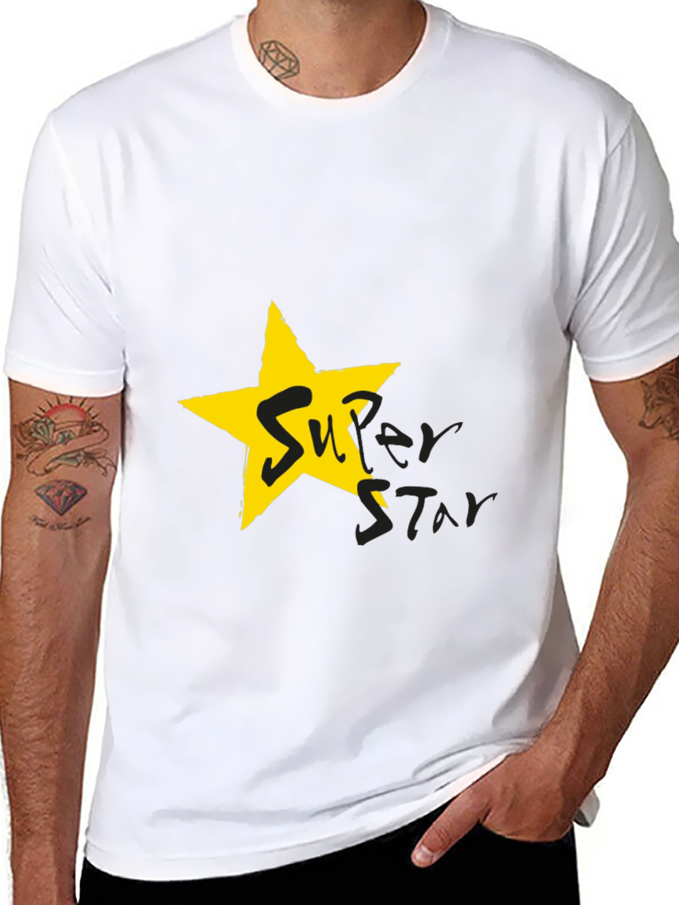 Superstar Graphic Tee - Black Cotton Blend