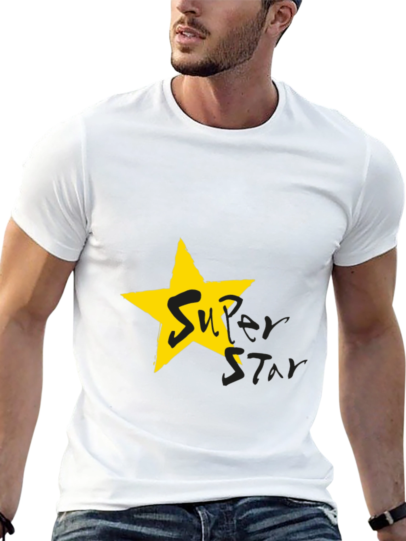 Superstar Graphic Tee - Black Cotton Blend