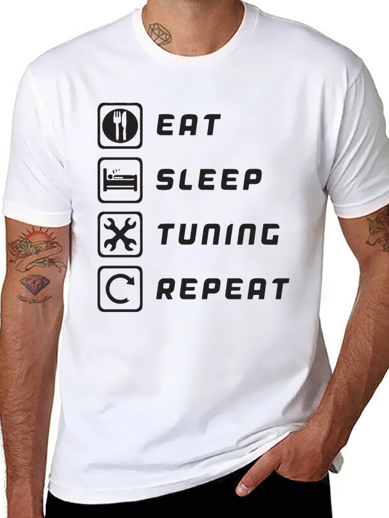 Eat Sleep Tuning Repeat Black T-Shirt