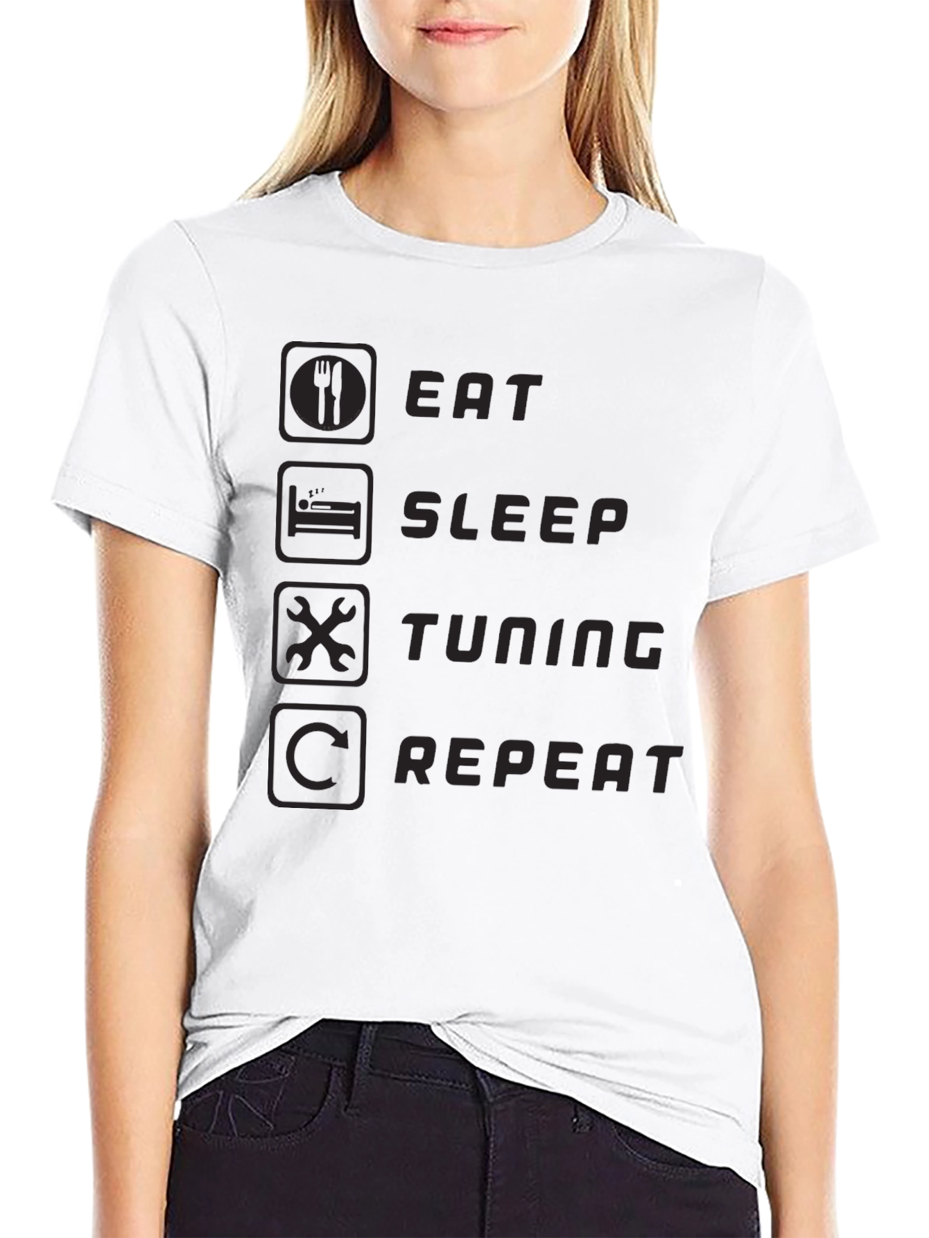 Eat Sleep Tuning Repeat Black T-Shirt