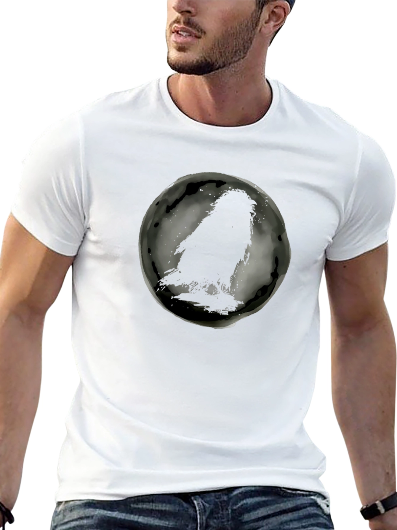 Raven Silhouette Graphic Black T-Shirt