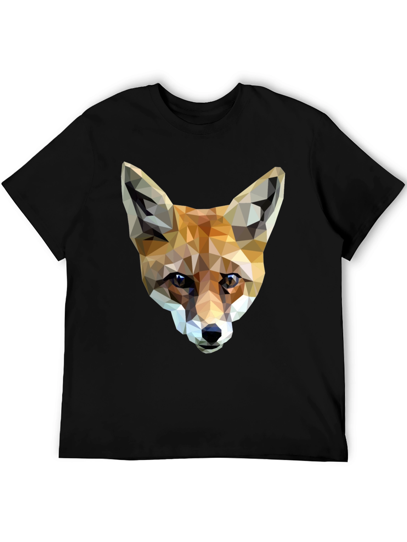Geometric Fox Graphic Tee - Mens Black T-Shirt