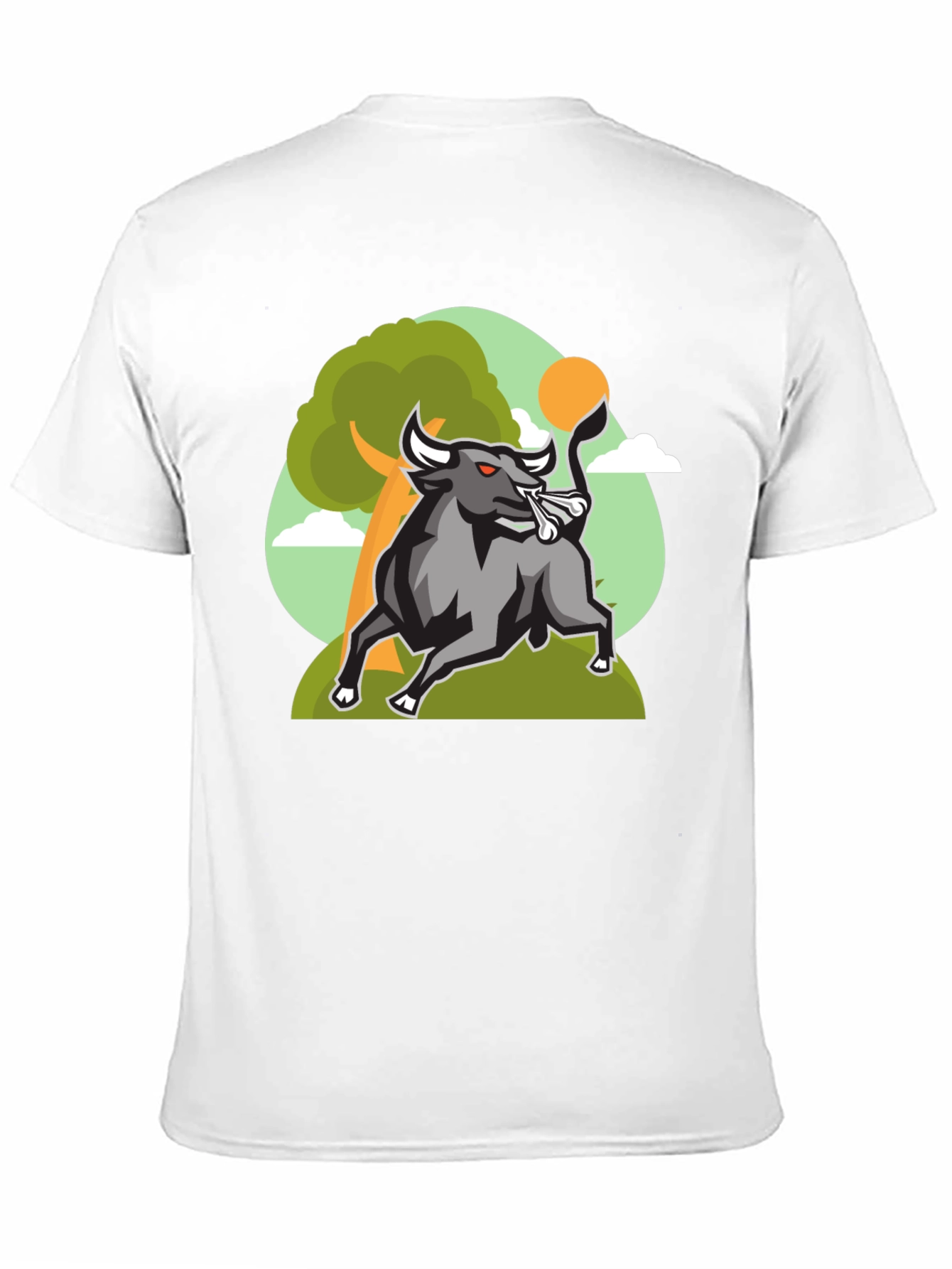 Bull Graphic Tee - Black Cotton Shirt
