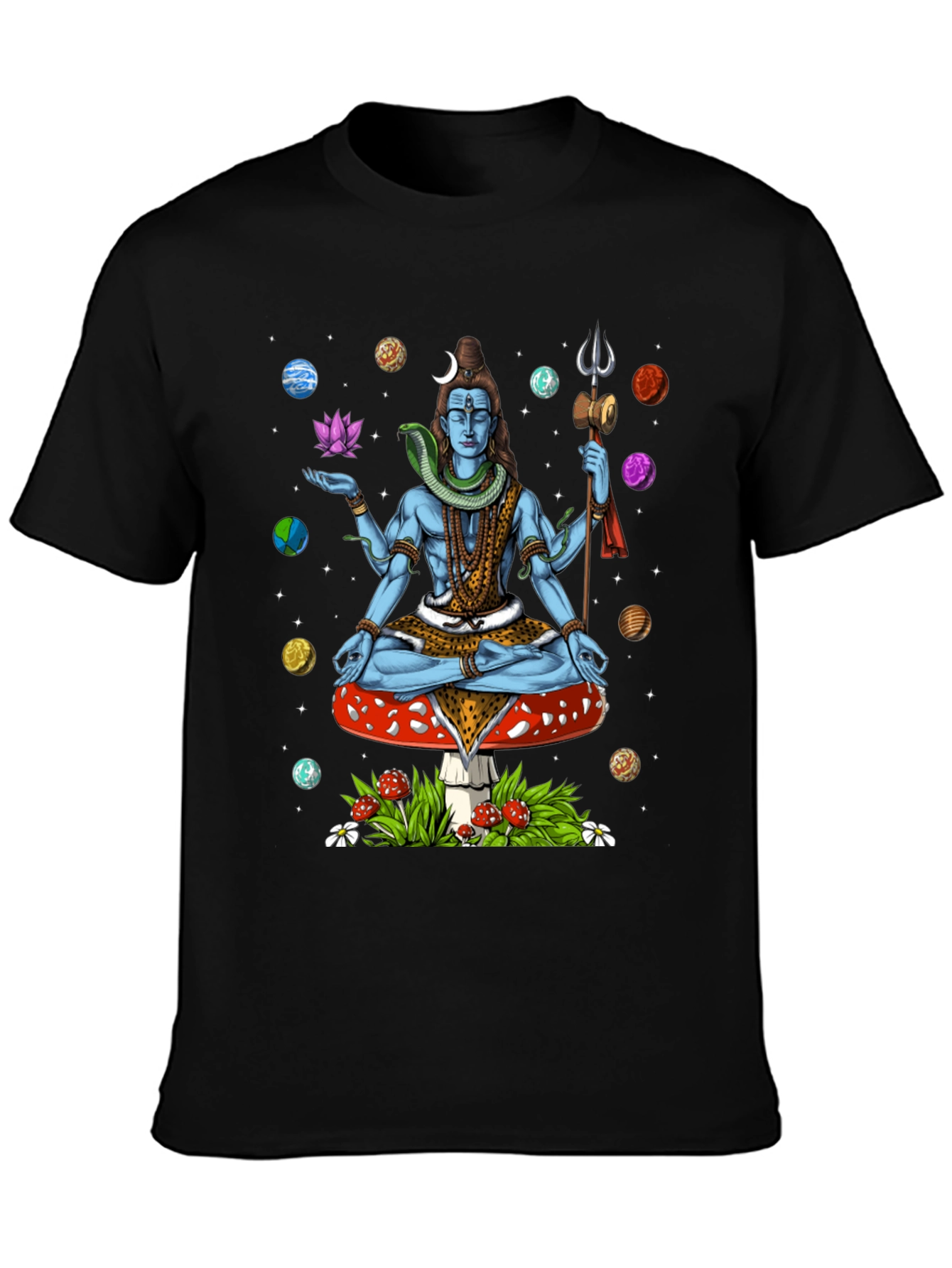 Shiva Mushroom Mens Graphic T-Shirt