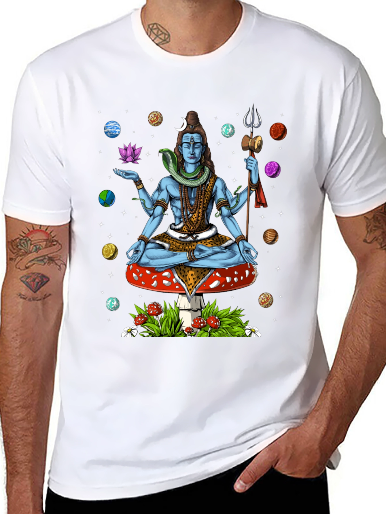 Shiva Mushroom Mens Graphic T-Shirt