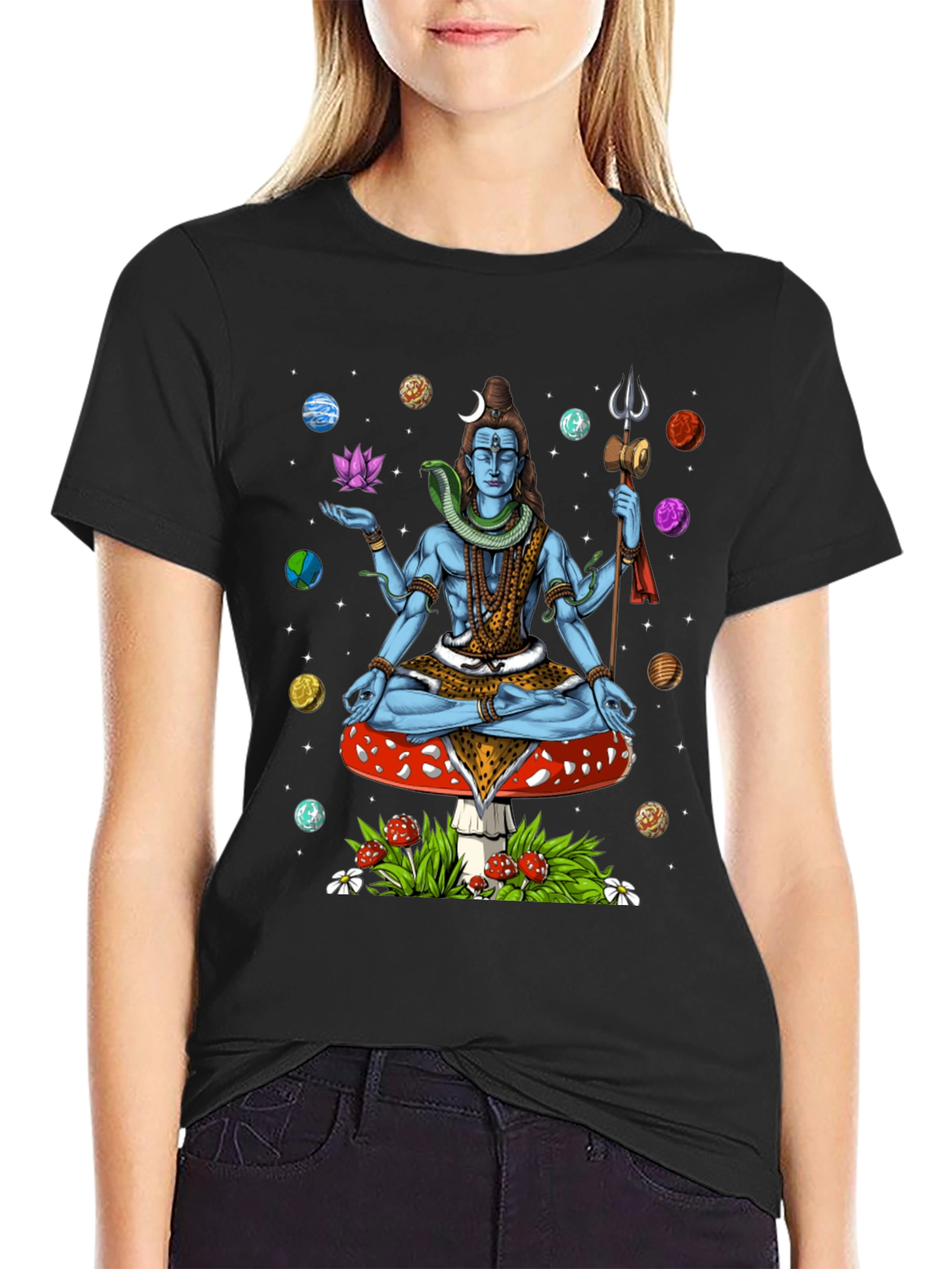 Shiva Mushroom Mens Graphic T-Shirt