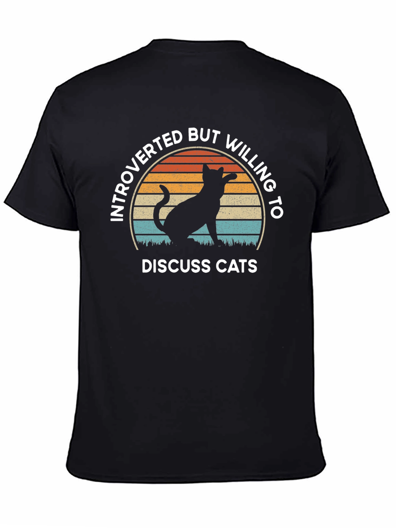Introverted But Willing To Discuss Cats Black T-Shirt