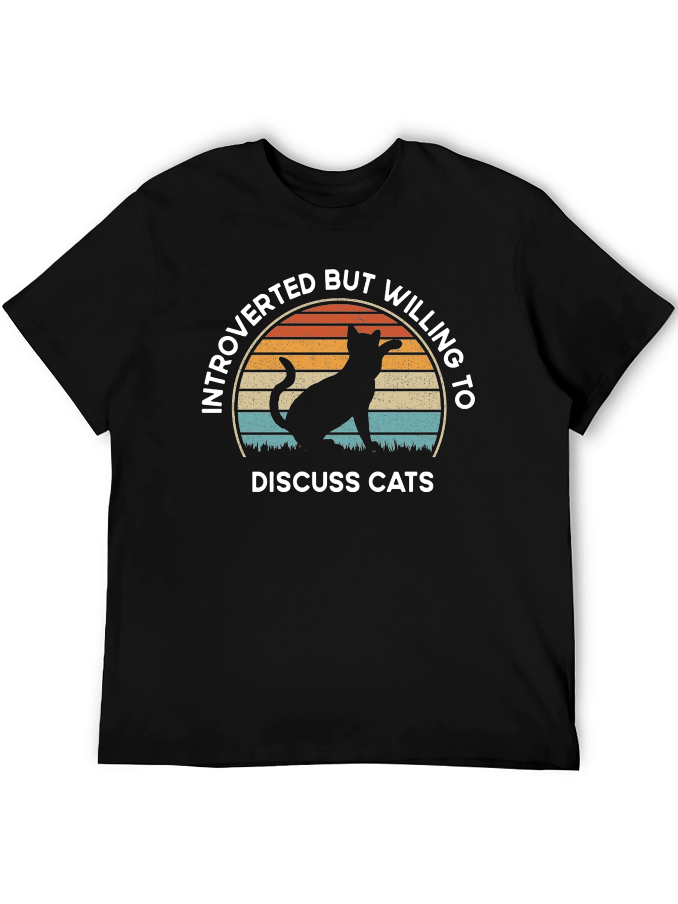 Introverted But Willing To Discuss Cats Black T-Shirt
