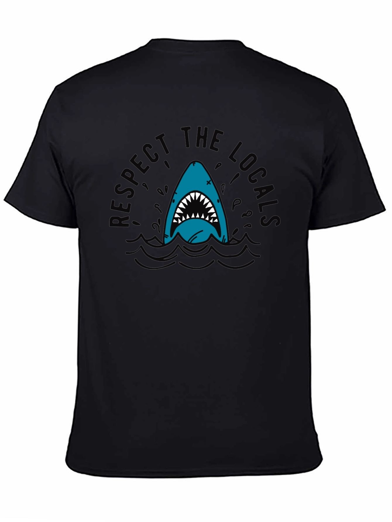 Respect the Locals Shark T-Shirt - Black
