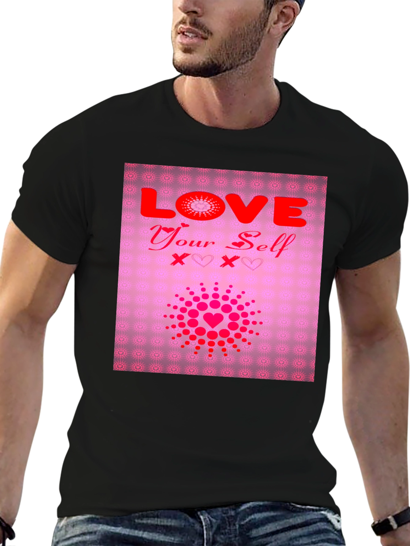 Love Yourself Graphic Tee - Black Cotton T-Shirt