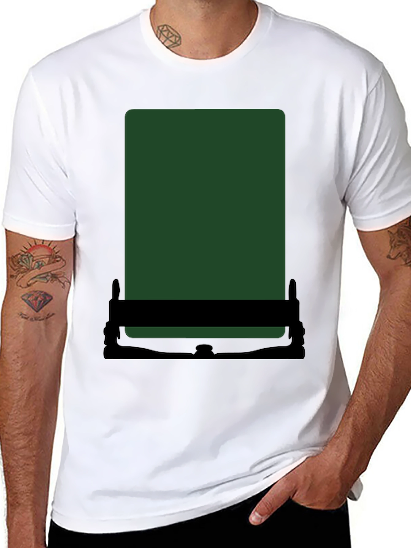Abstract Green Block Graphic T-Shirt
