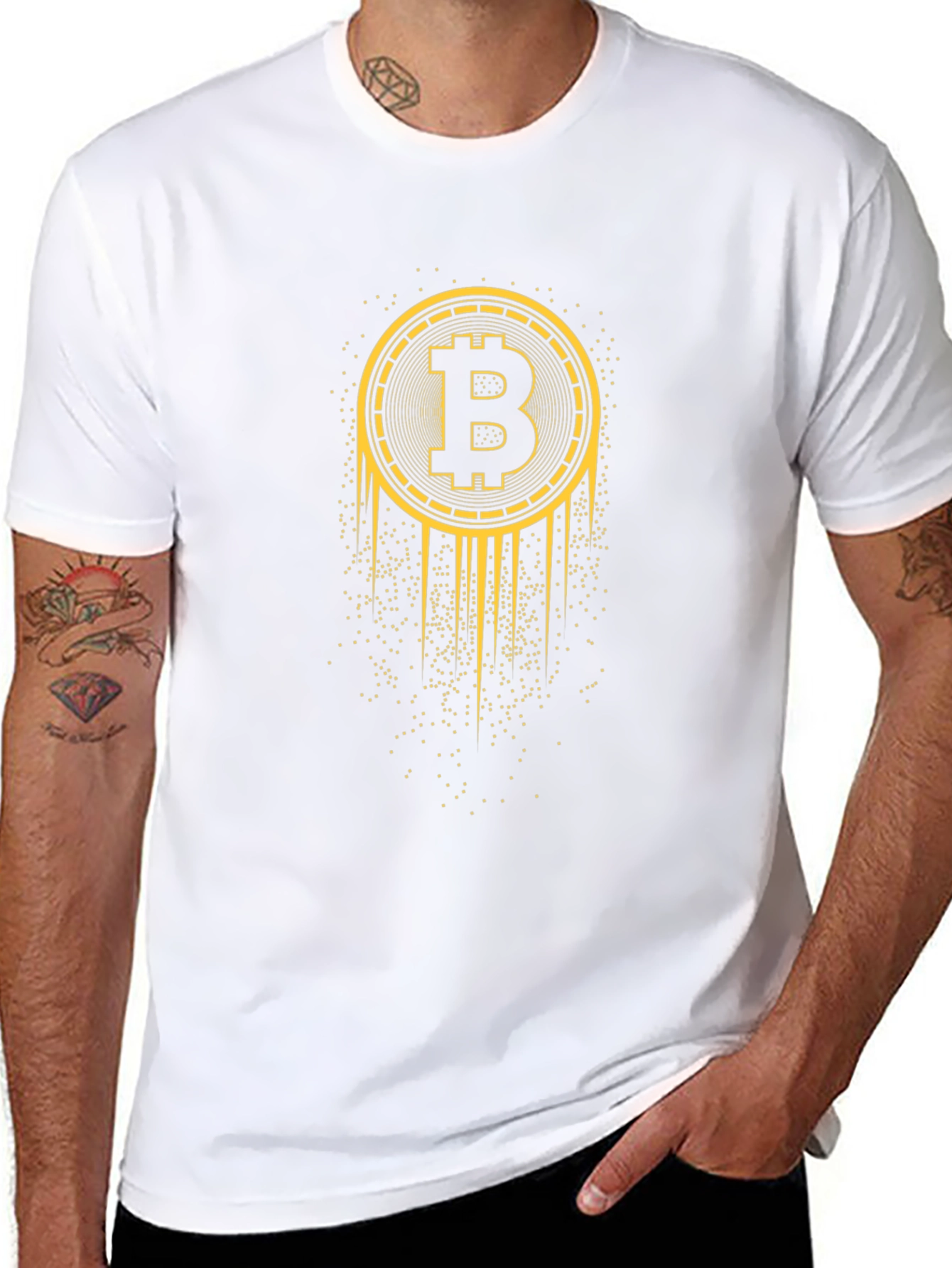 Bitcoin Gold Drip Graphic T-Shirt