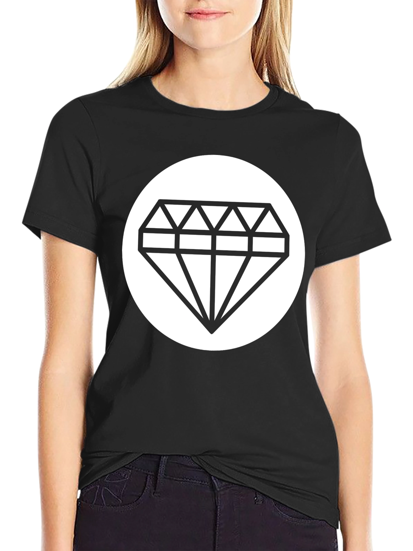Diamond Graphic Black T-Shirt - Stylish Casual Wear