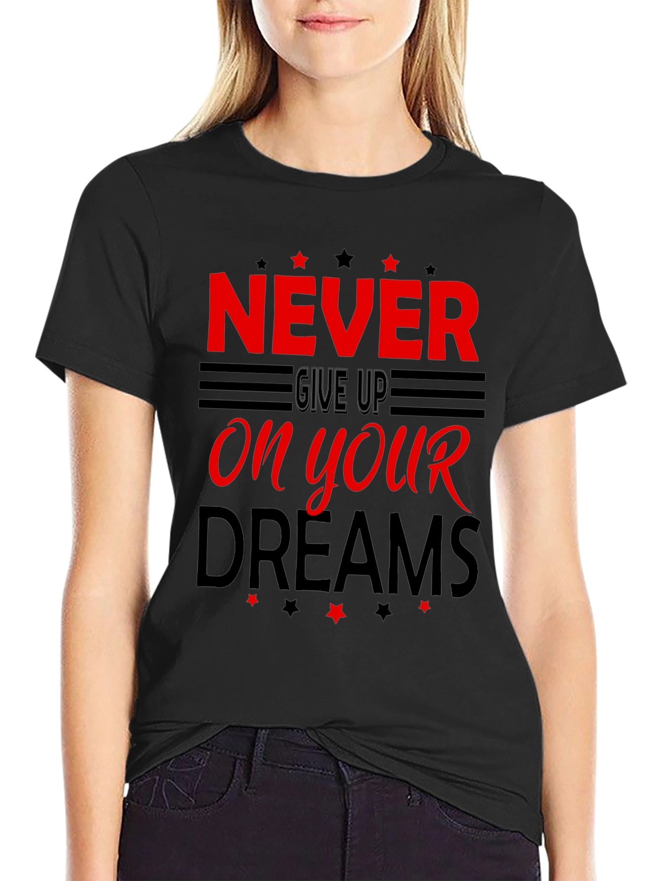 Never Give Up Motivational Graphic T-Shirt