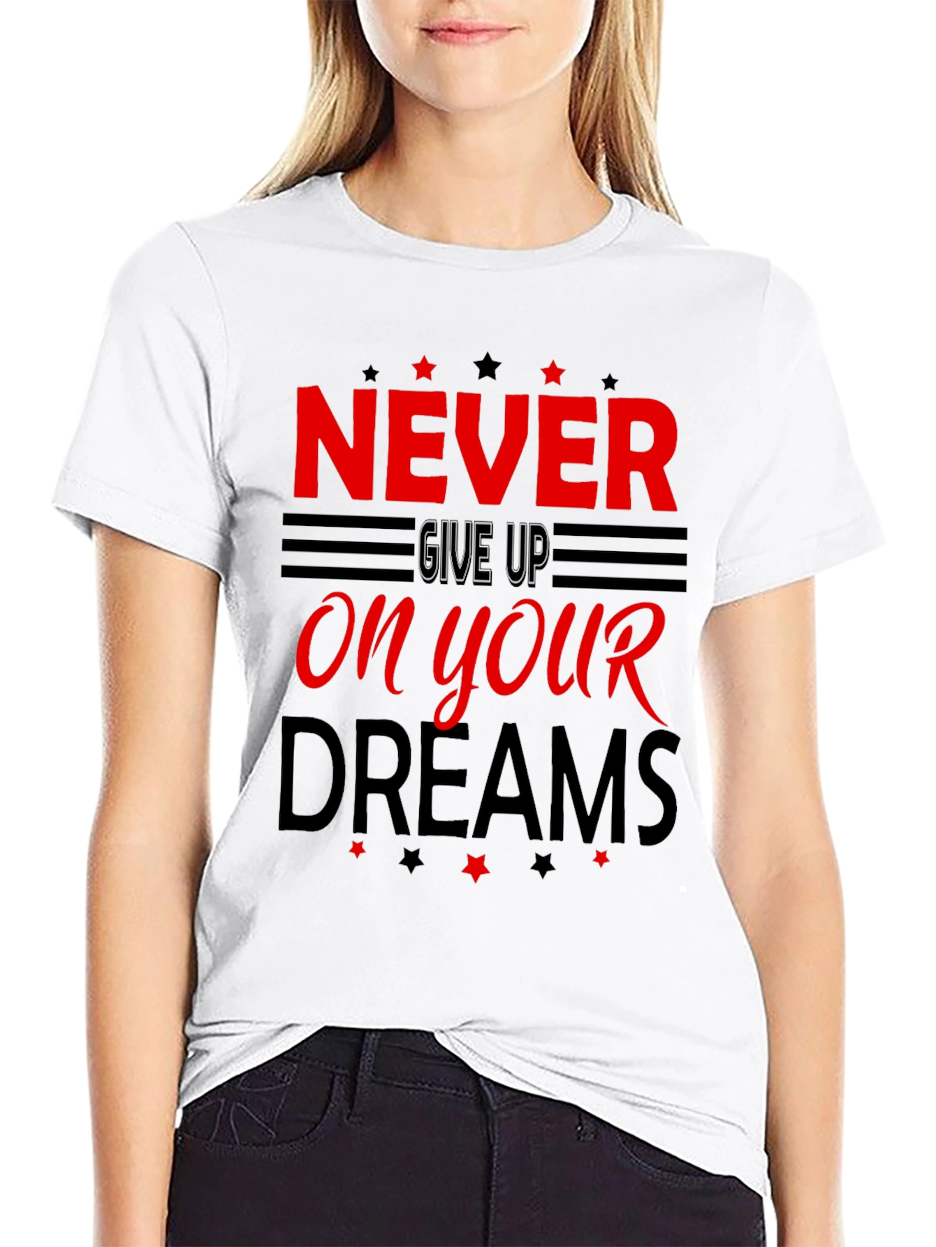 Never Give Up Motivational Graphic T-Shirt