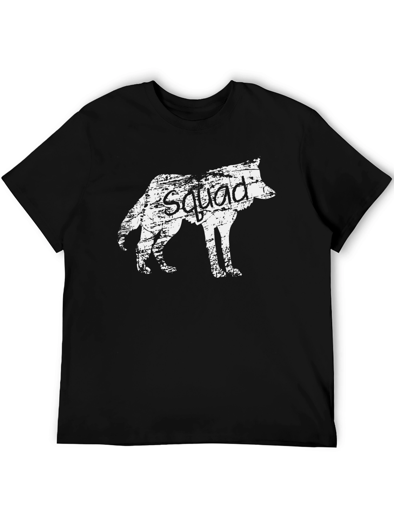 Squad Wolf Graphic Tee - Black Cotton Blend