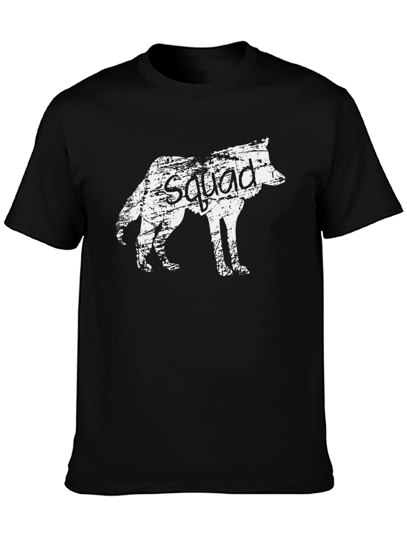 Squad Wolf Graphic Tee - Black Cotton Blend