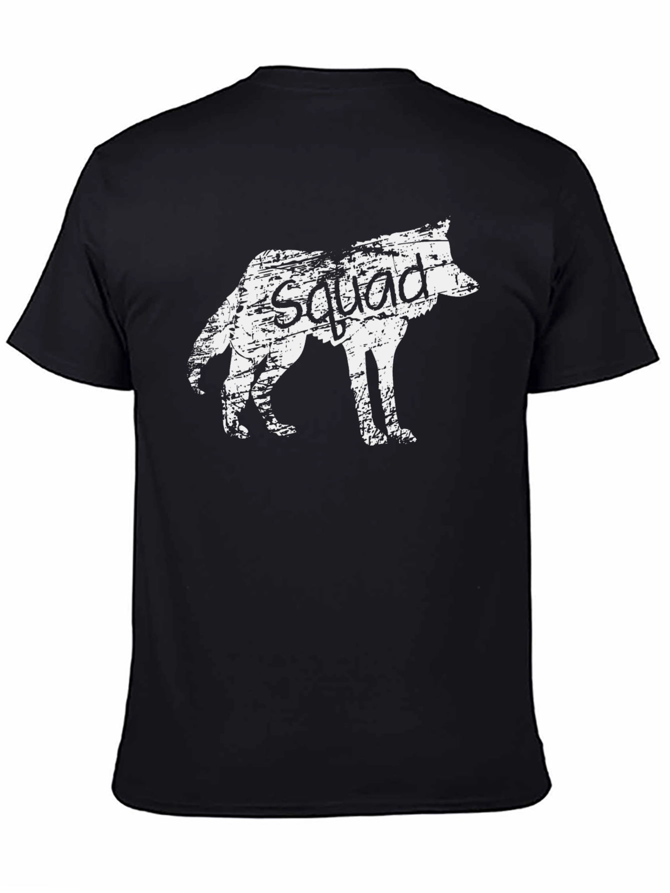 Squad Wolf Graphic Tee - Black Cotton Blend