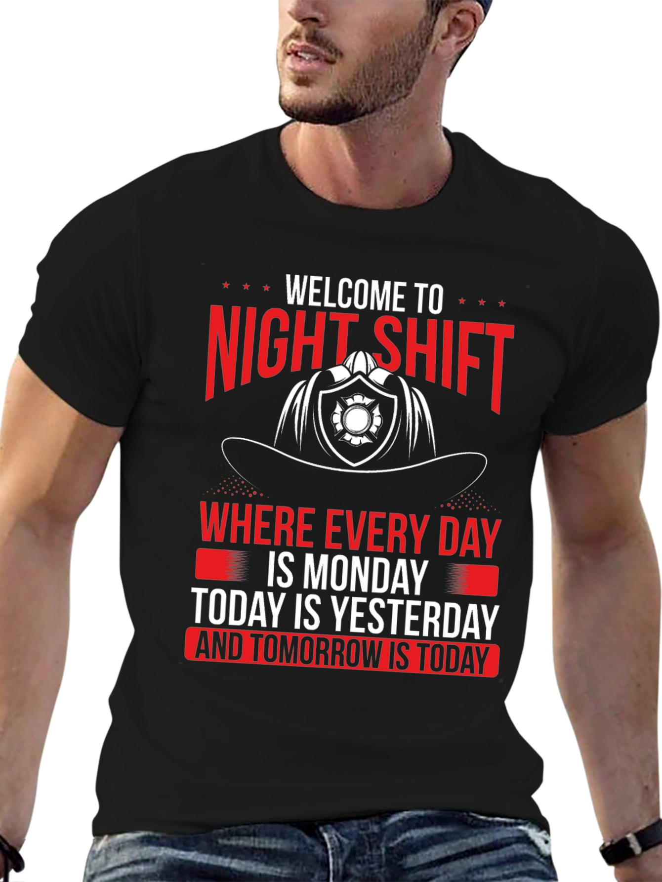 Night Shift Firefighter T-Shirt - Every Day is Monday