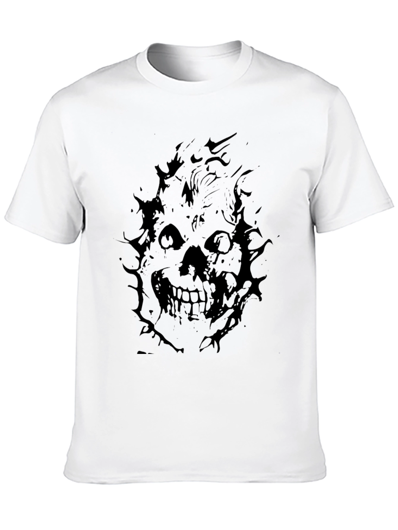 Mens Black Skull Graphic T-Shirt