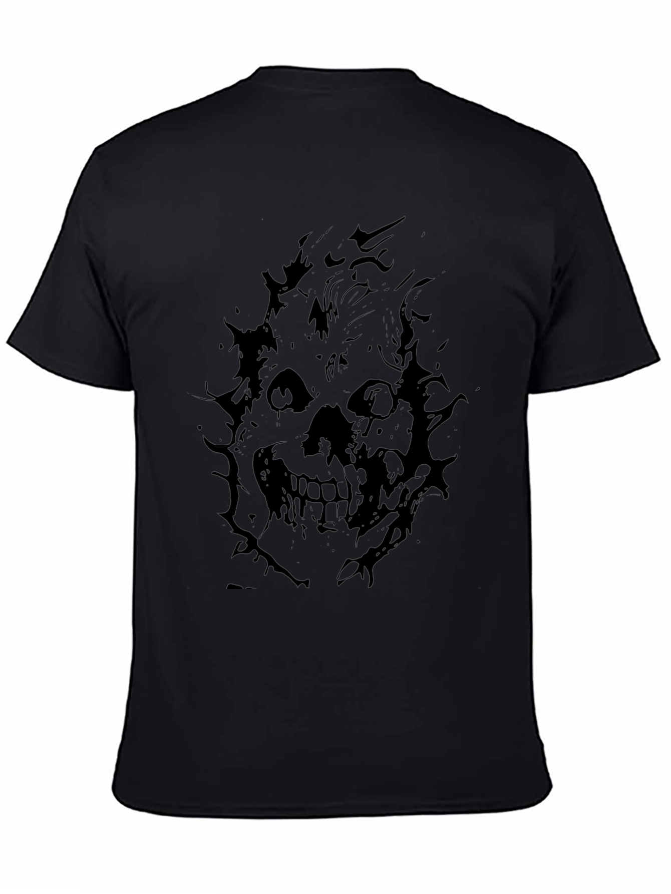 Mens Black Skull Graphic T-Shirt