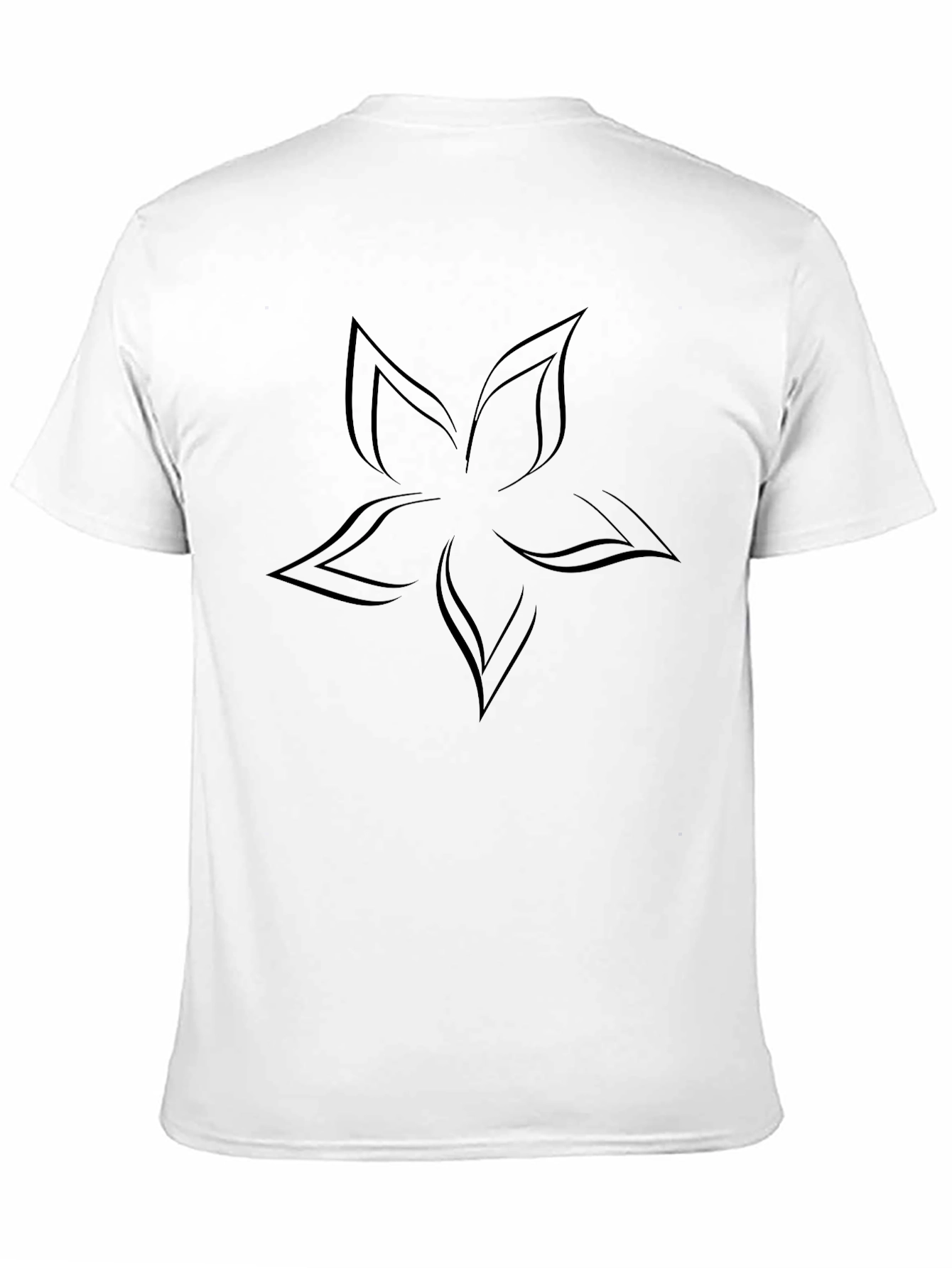 Modern Flower Graphic Black T-Shirt