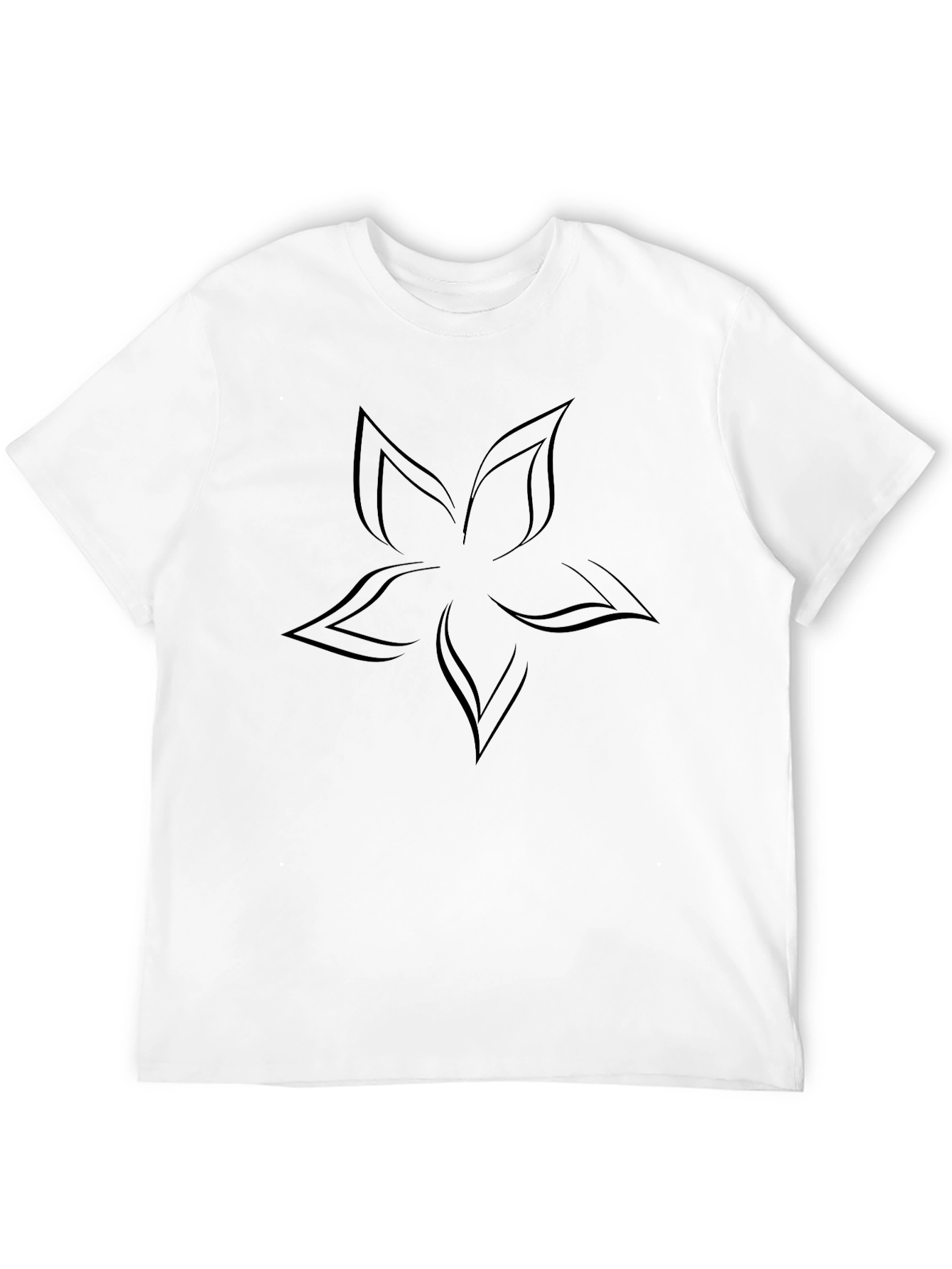 Modern Flower Graphic Black T-Shirt