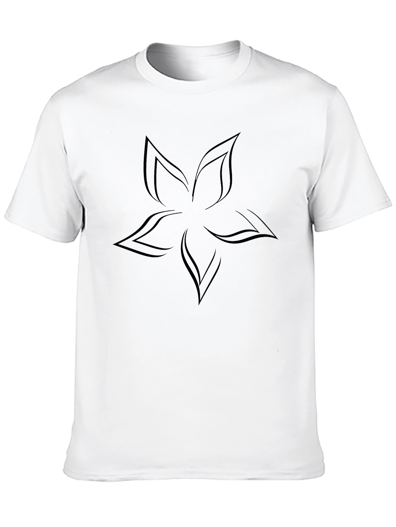 Modern Flower Graphic Black T-Shirt