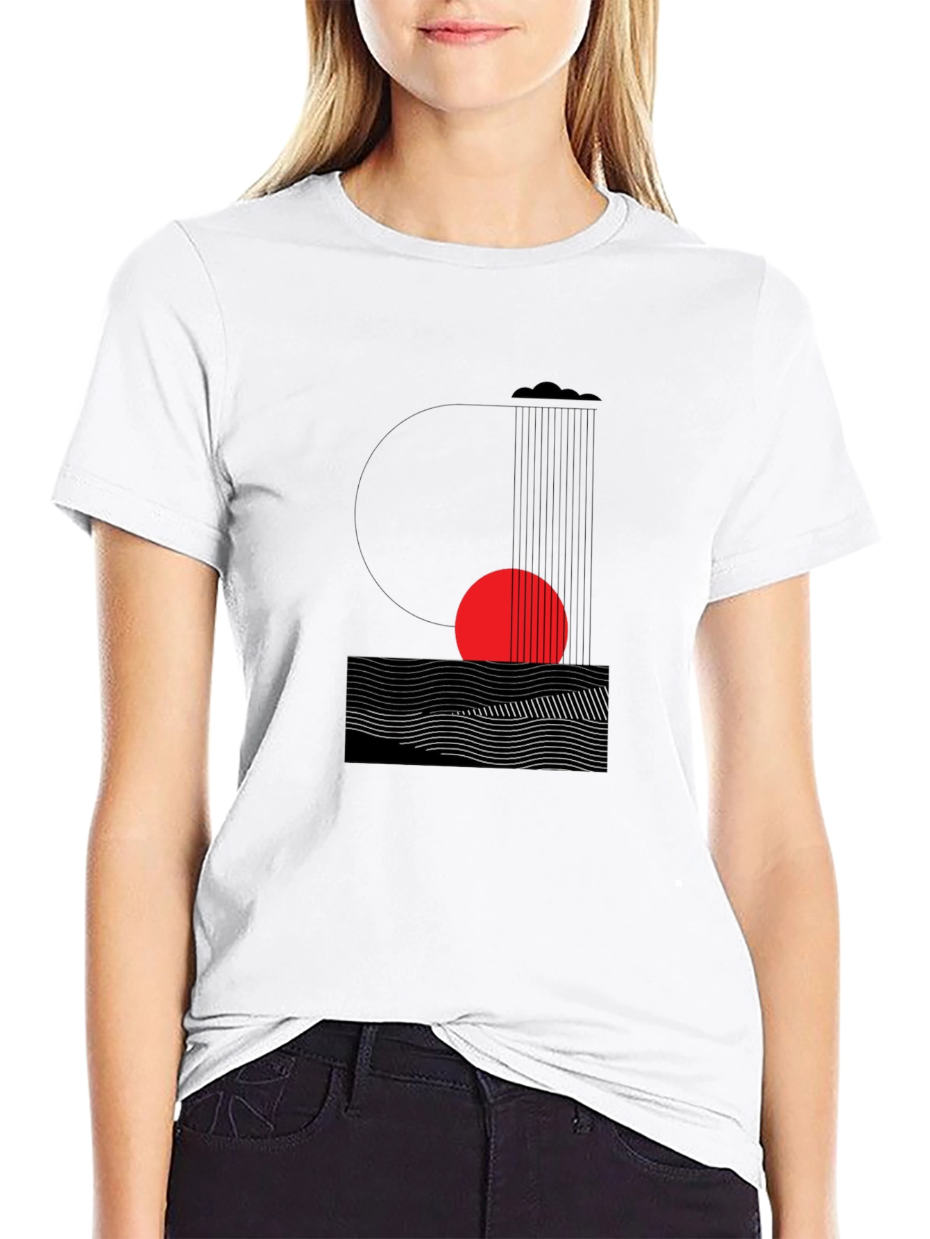 Abstract Graphic Black T-Shirt
