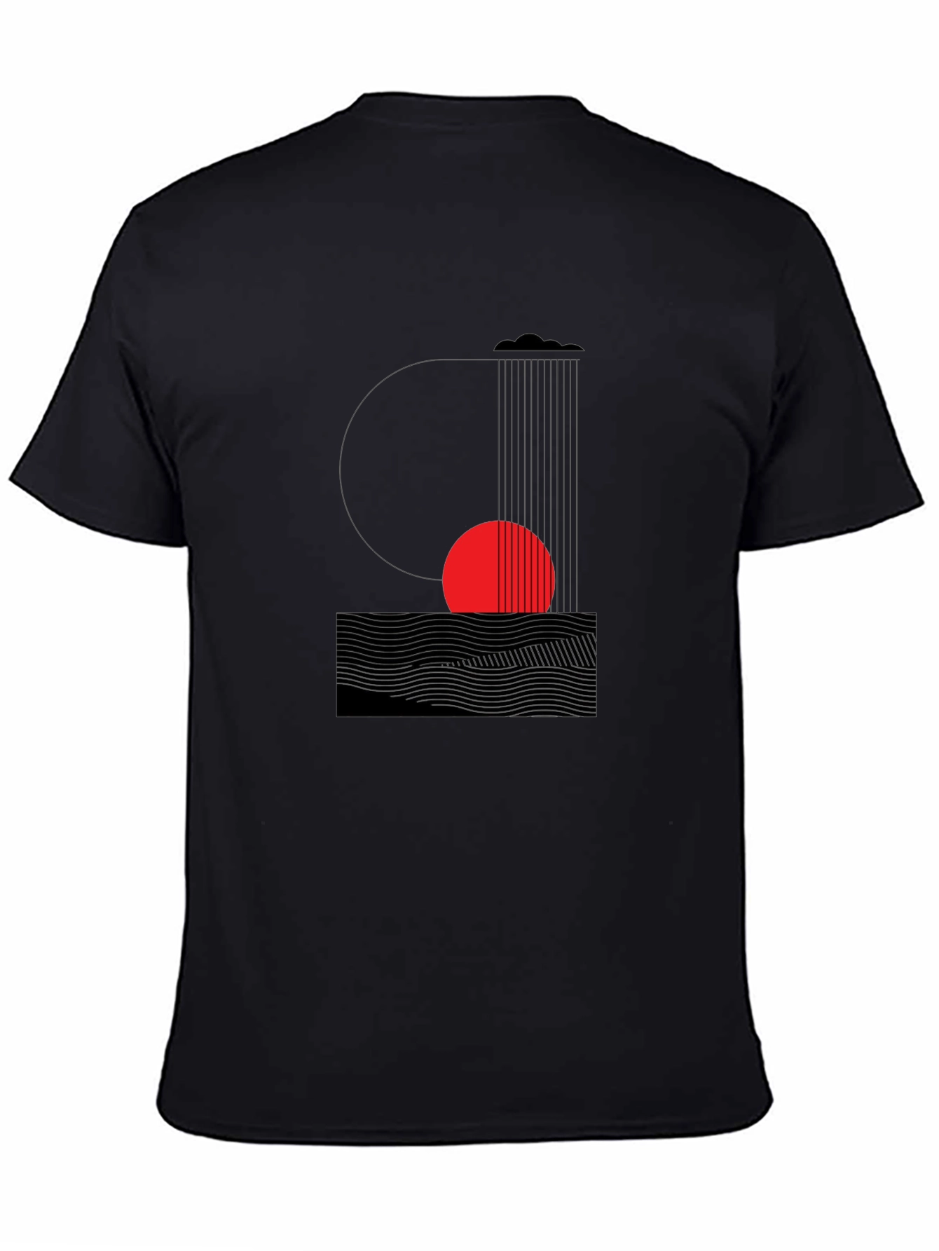 Abstract Graphic Black T-Shirt