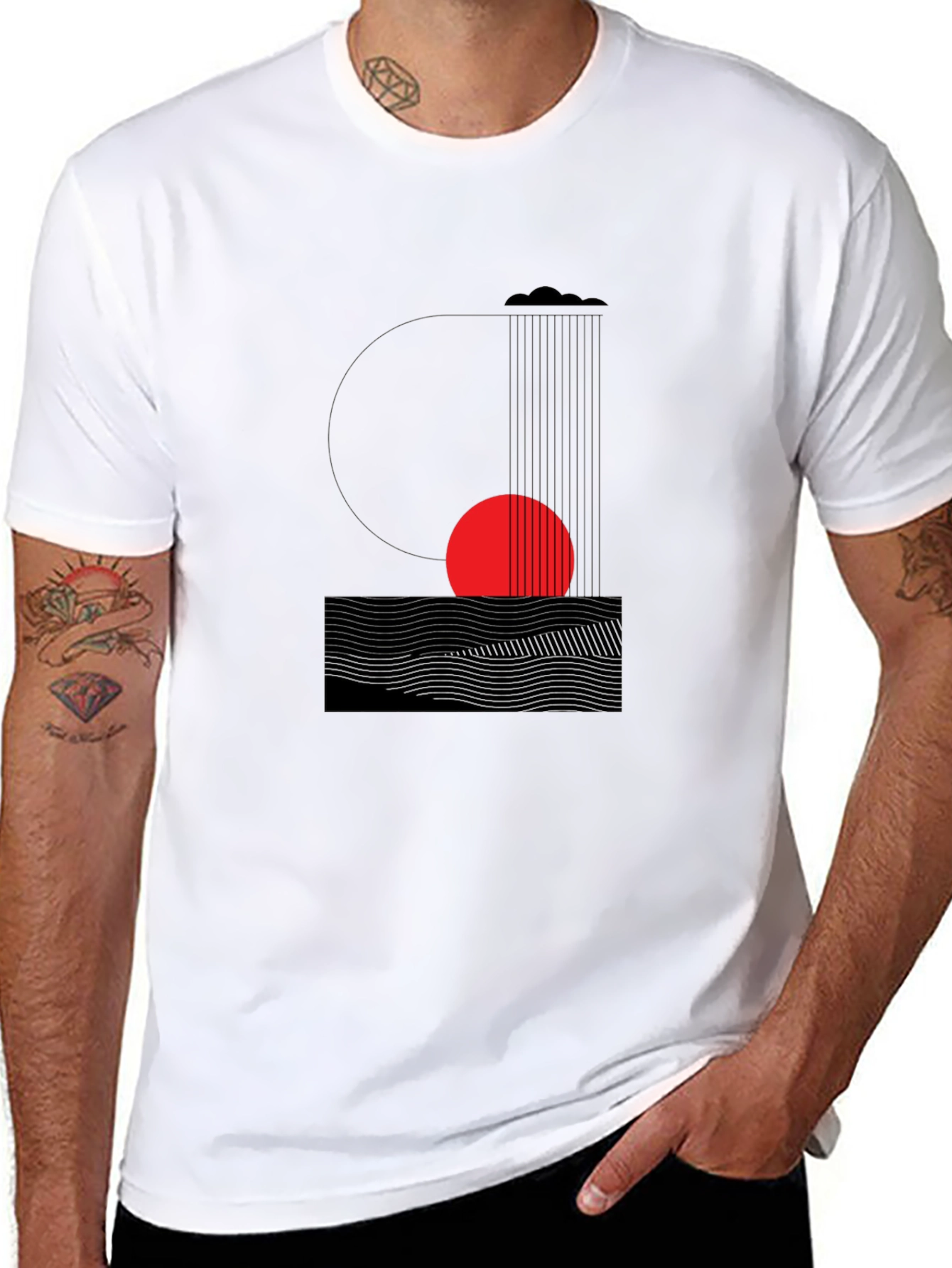 Abstract Graphic Black T-Shirt