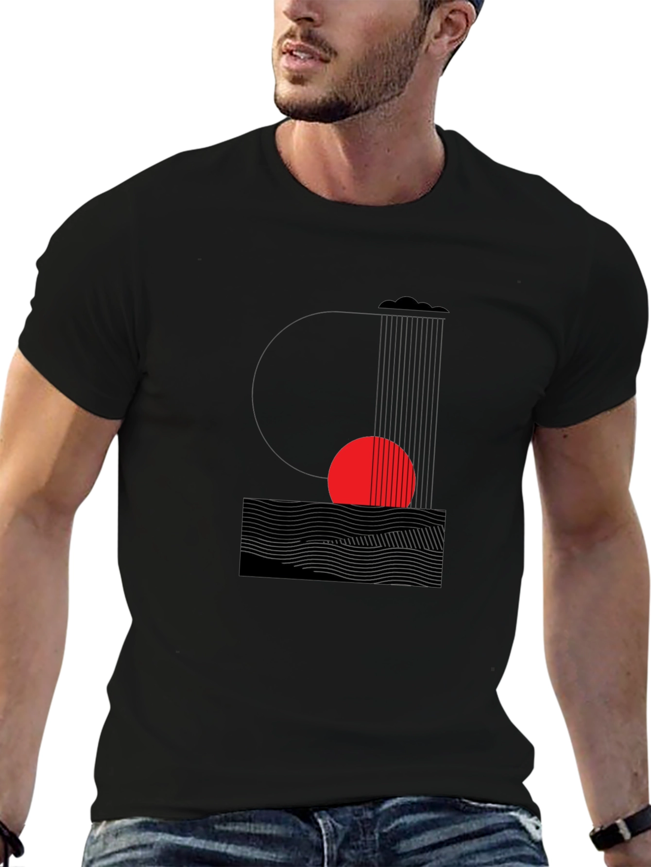 Abstract Graphic Black T-Shirt