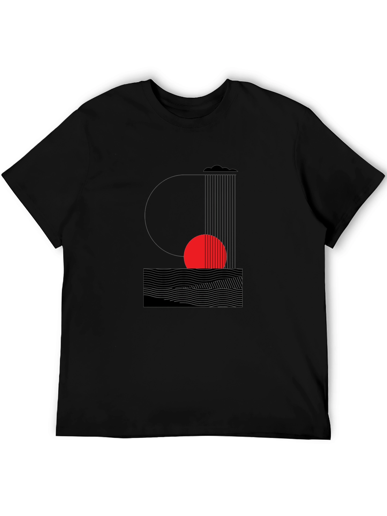 Abstract Graphic Black T-Shirt