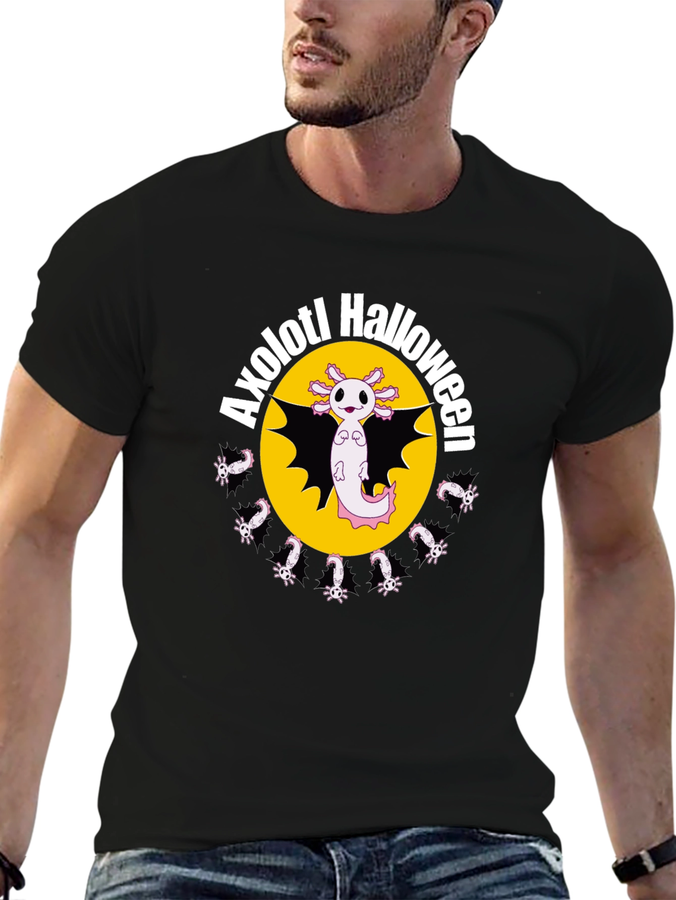 Axolotl Halloween Bat T-Shirt