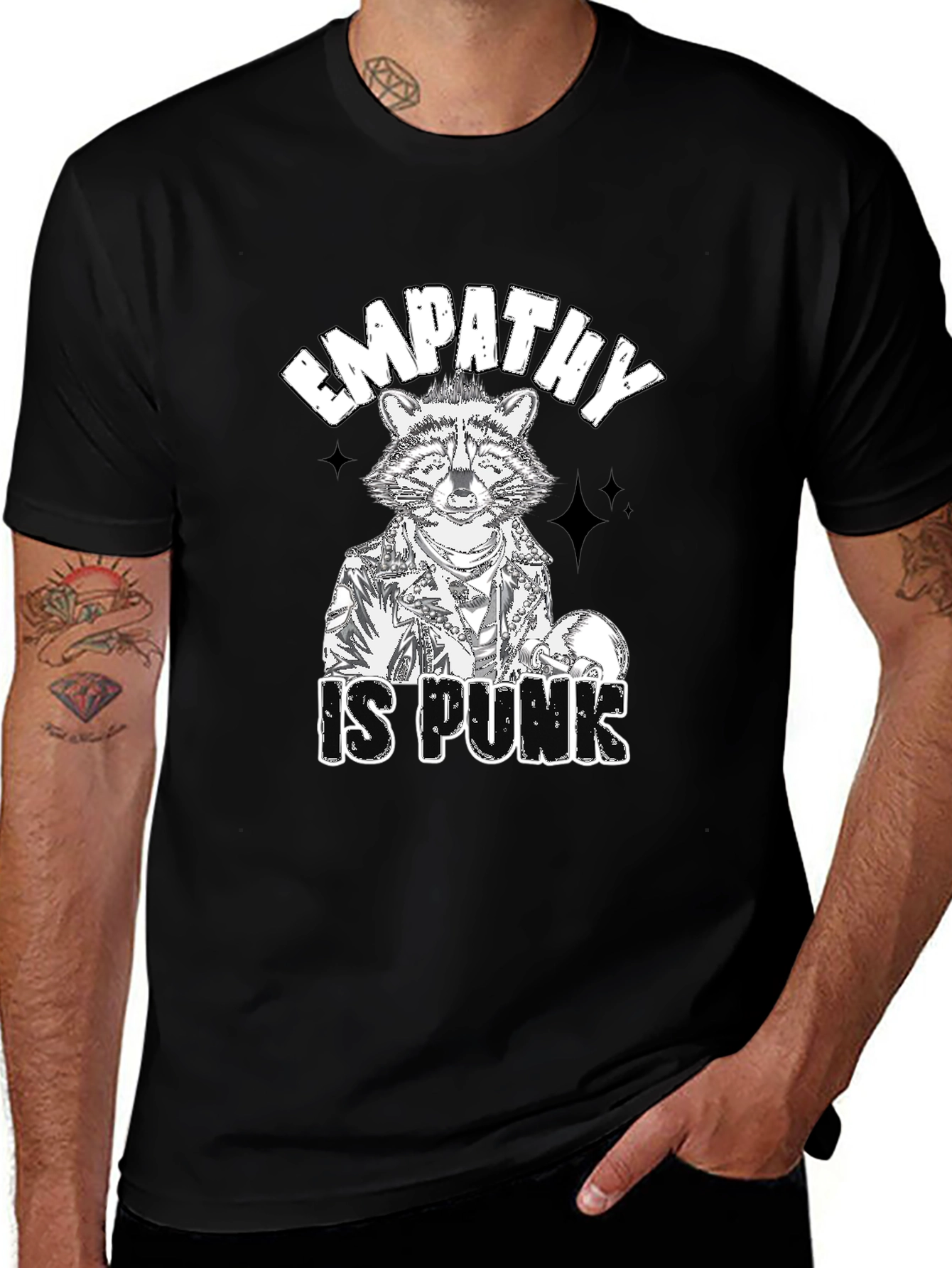 Empathy is Punk T-Shirt: Raccoon Graphic Tee