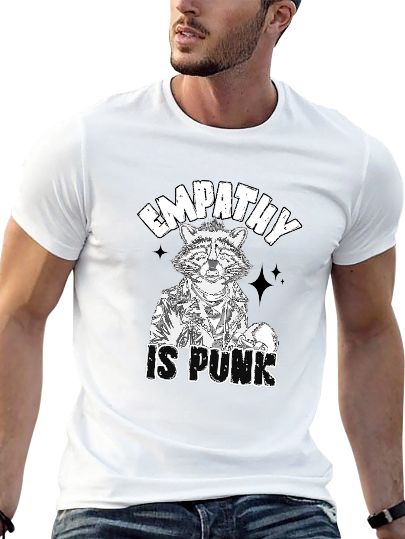 Empathy is Punk T-Shirt: Raccoon Graphic Tee