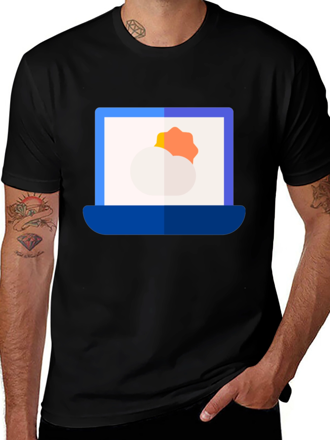 Weather Laptop Graphic Tee - Modern Style