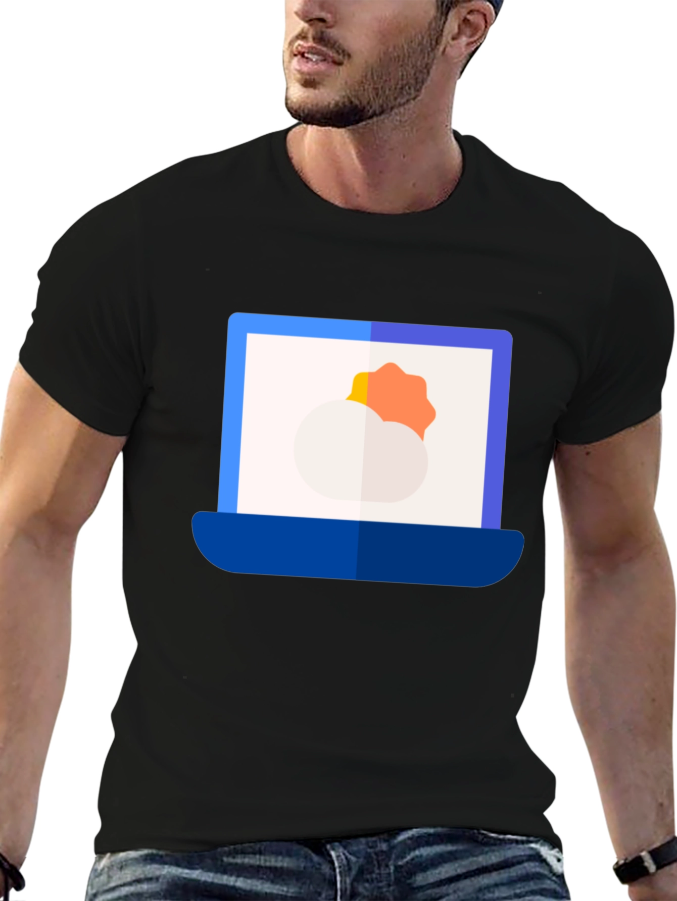 Weather Laptop Graphic Tee - Modern Style