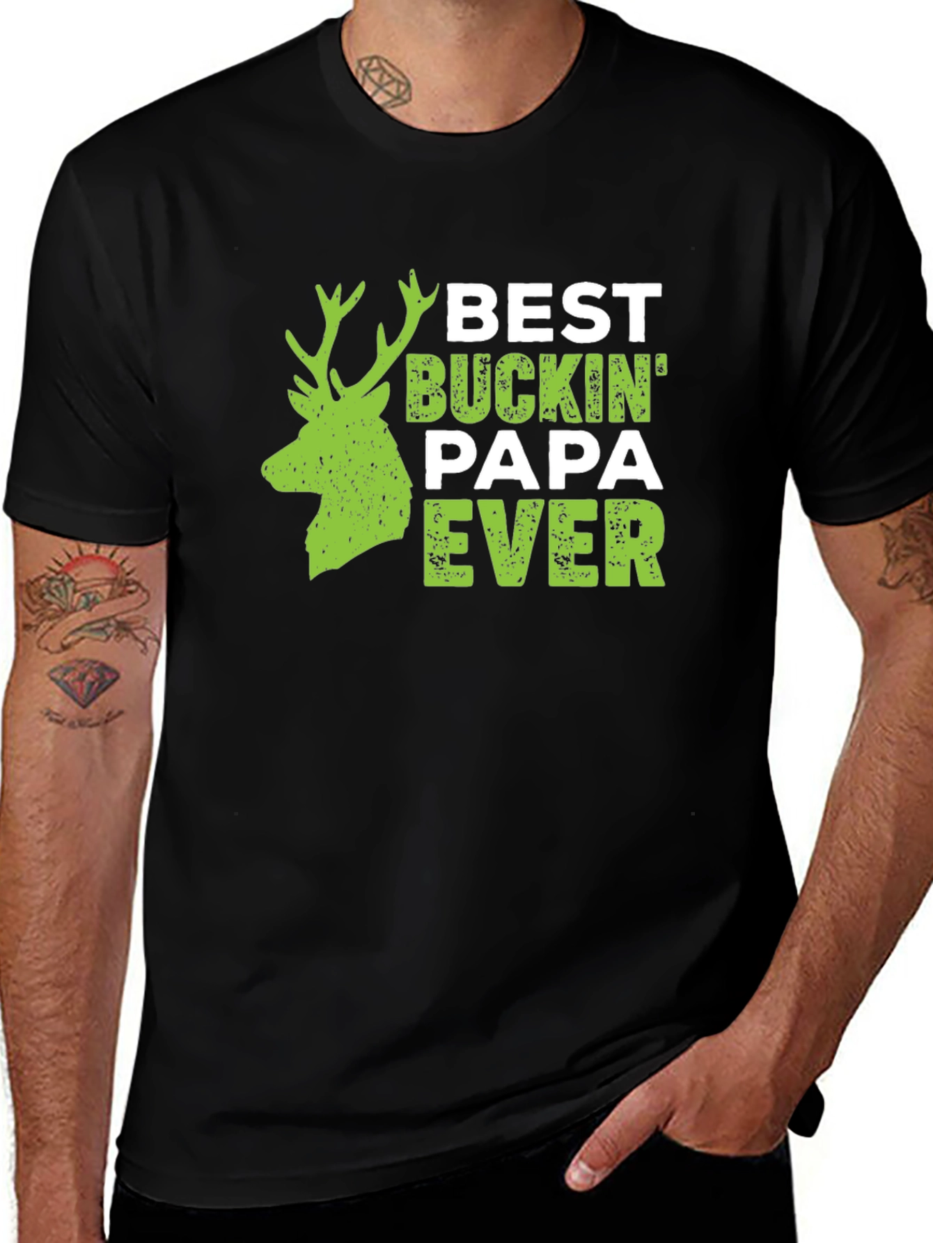 Best Buckin Papa Ever Mens Graphic T-Shirt
