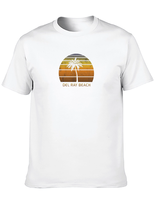 Del Ray Beach Palm Tree Sunset Graphic Tee