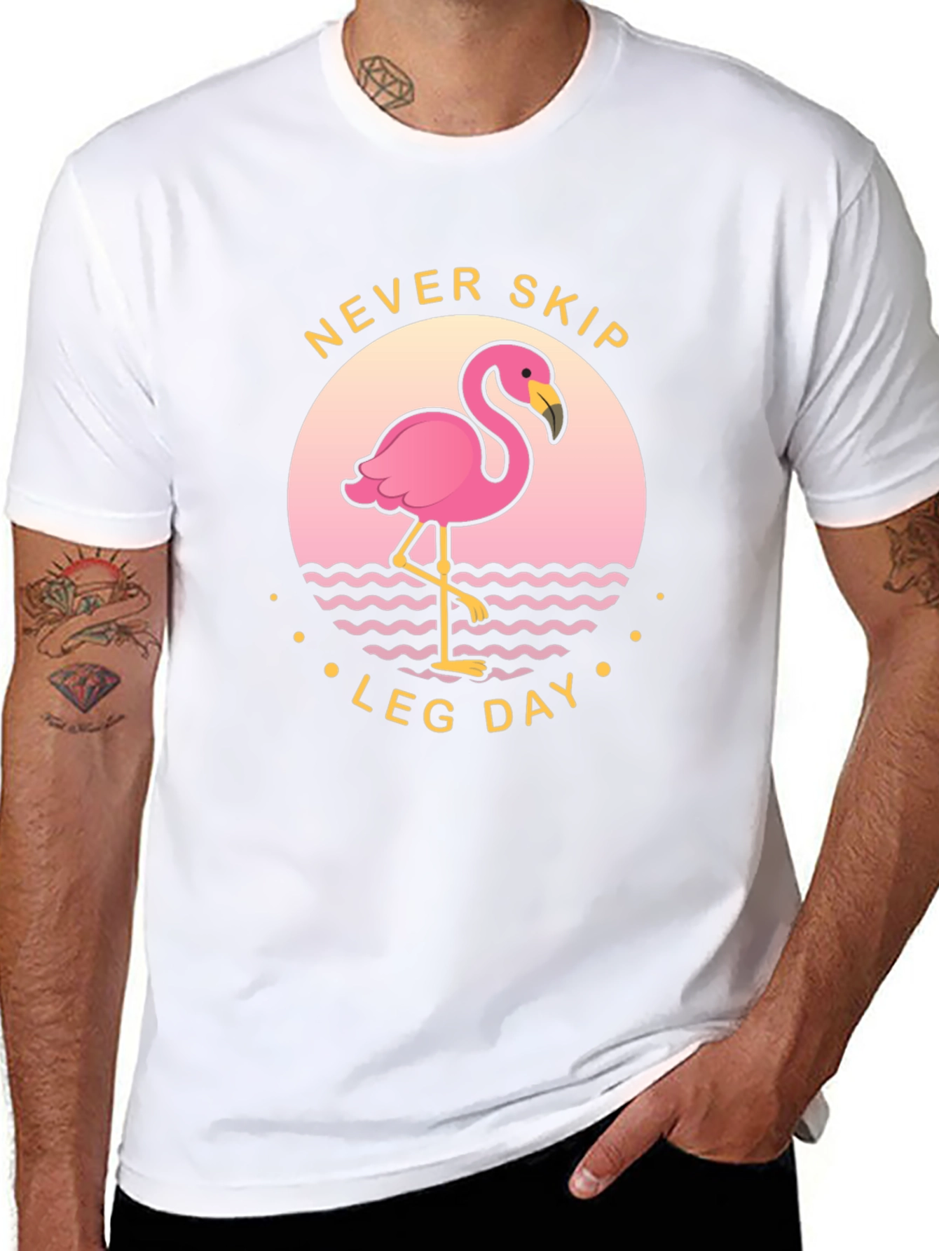 Never Skip Leg Day Flamingo T-Shirt