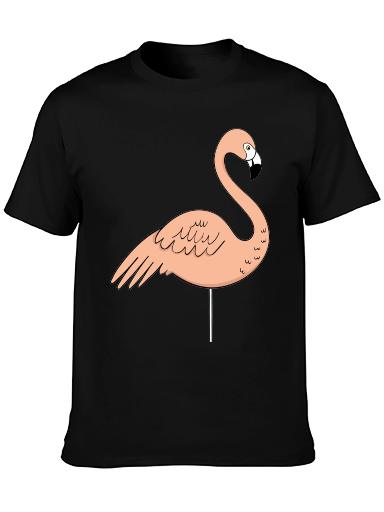 Funny Flamingo Graphic Tee - Black