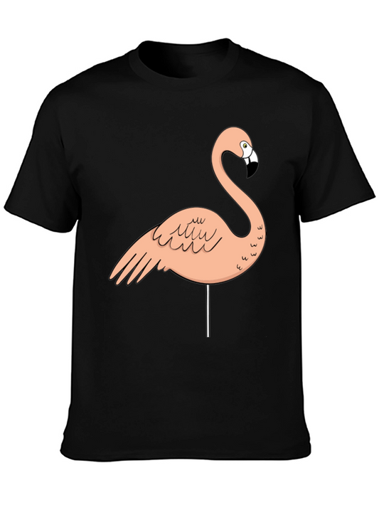 Funny Flamingo Graphic Tee - Black