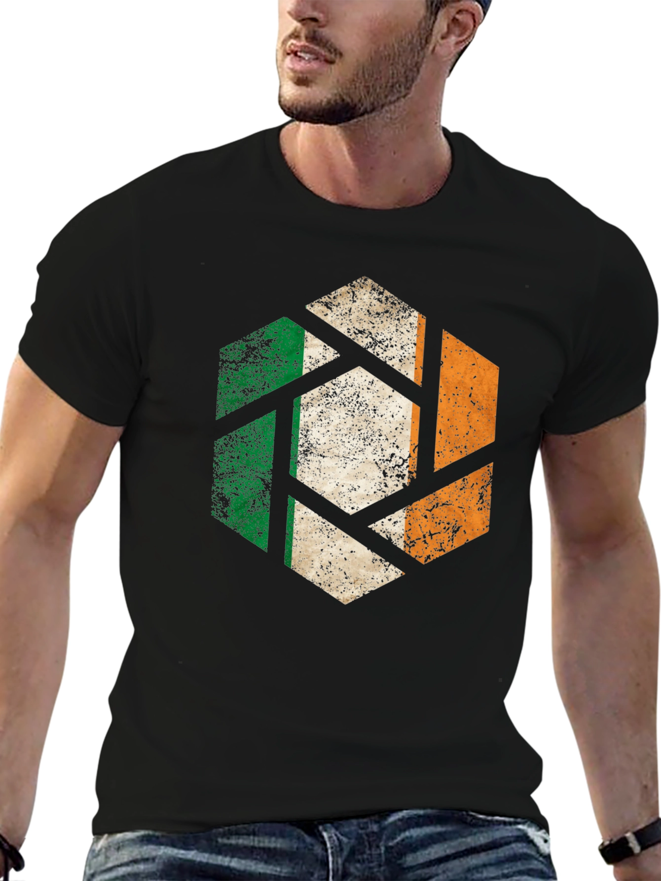 Irish Flag Hexagon Graphic Tee