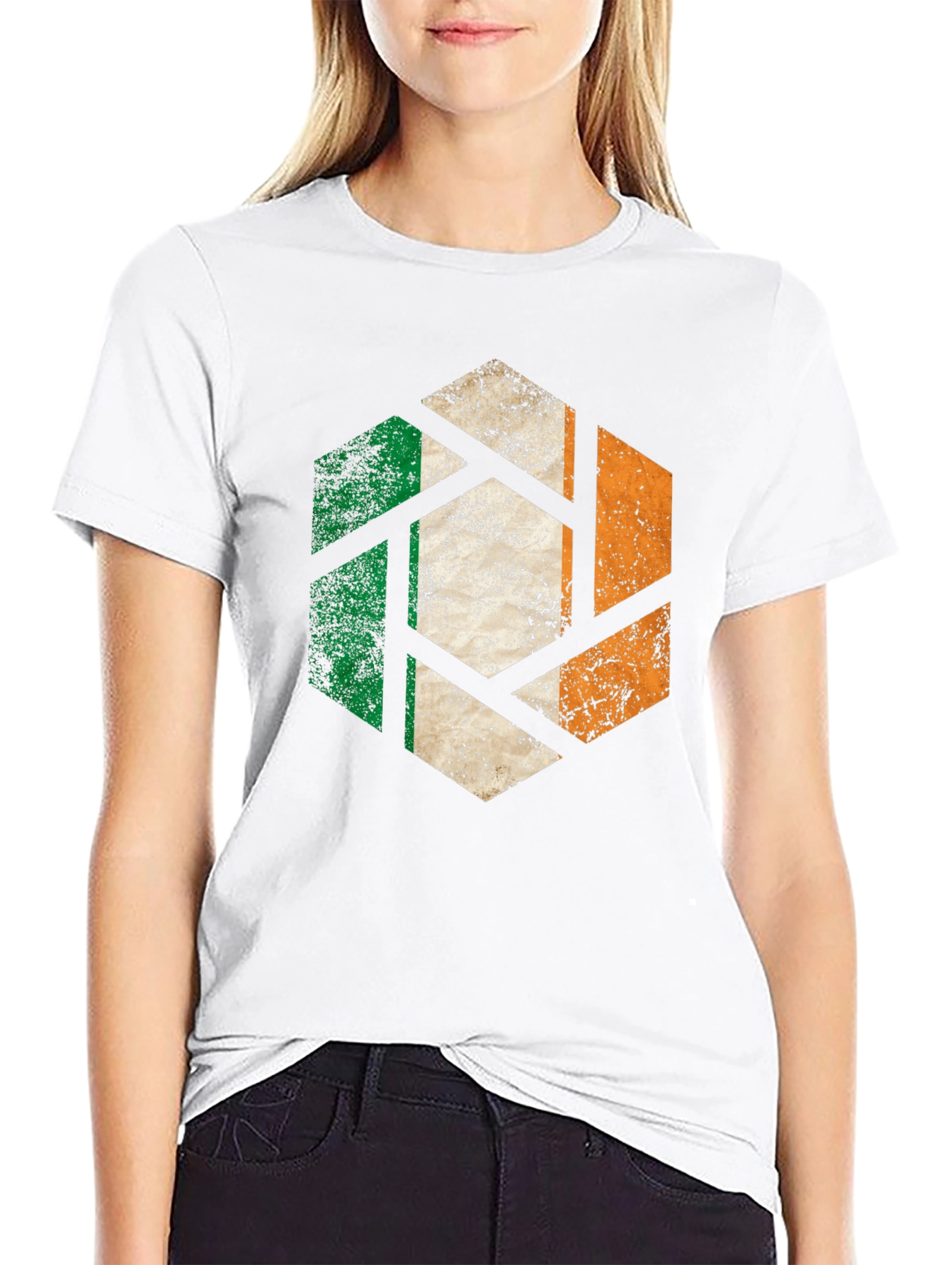 Irish Flag Hexagon Graphic Tee